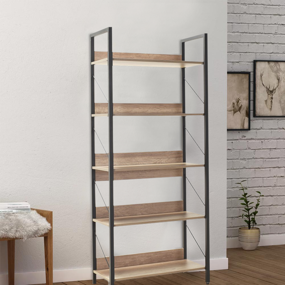 KTP750 bibliothèque en bois design moderne avec 5 étagères pour bureau 73x176x35