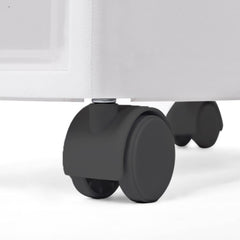 Chariot blanc compact à 4 tiroirs et à usages multiples étroit avec roues