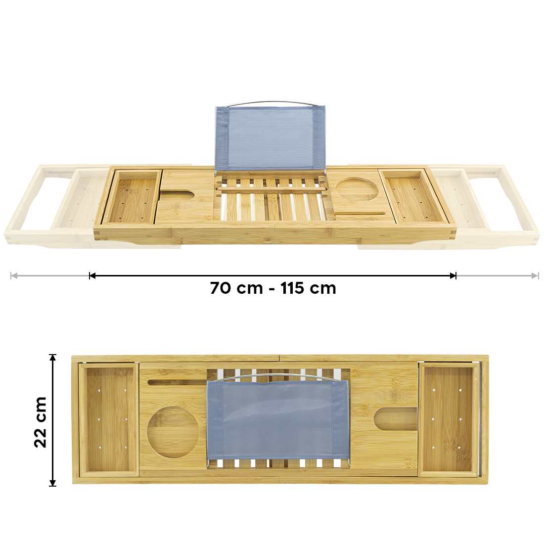 Étagère rangement extensible bambou pour plateau de salle de bain avec support