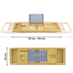 Étagère rangement extensible bambou pour plateau de salle de bain avec support