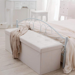 Chaise de rangement pliante pour bottes en simili cuir avec couvercle rembourré