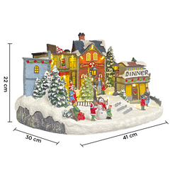 Décoration Village de Noël 361046 avec Lumières, Sons et Mouvement 41x30x22 cm