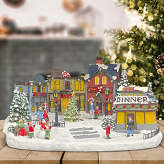 Décoration Village de Noël 361046 avec Lumières, Sons et Mouvement 41x30x22 cm
