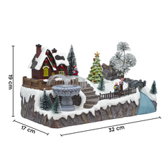 Village de Noël 32x17x19cm 361069 Décoration avec Lumières, Musique et Mouvement