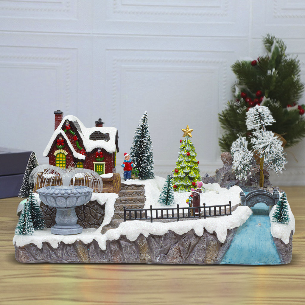 Village de Noël 32x17x19cm 361069 Décoration avec Lumières, Musique et Mouvement