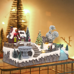 Village de Noël 32x17x19cm 361069 Décoration avec Lumières, Musique et Mouvement