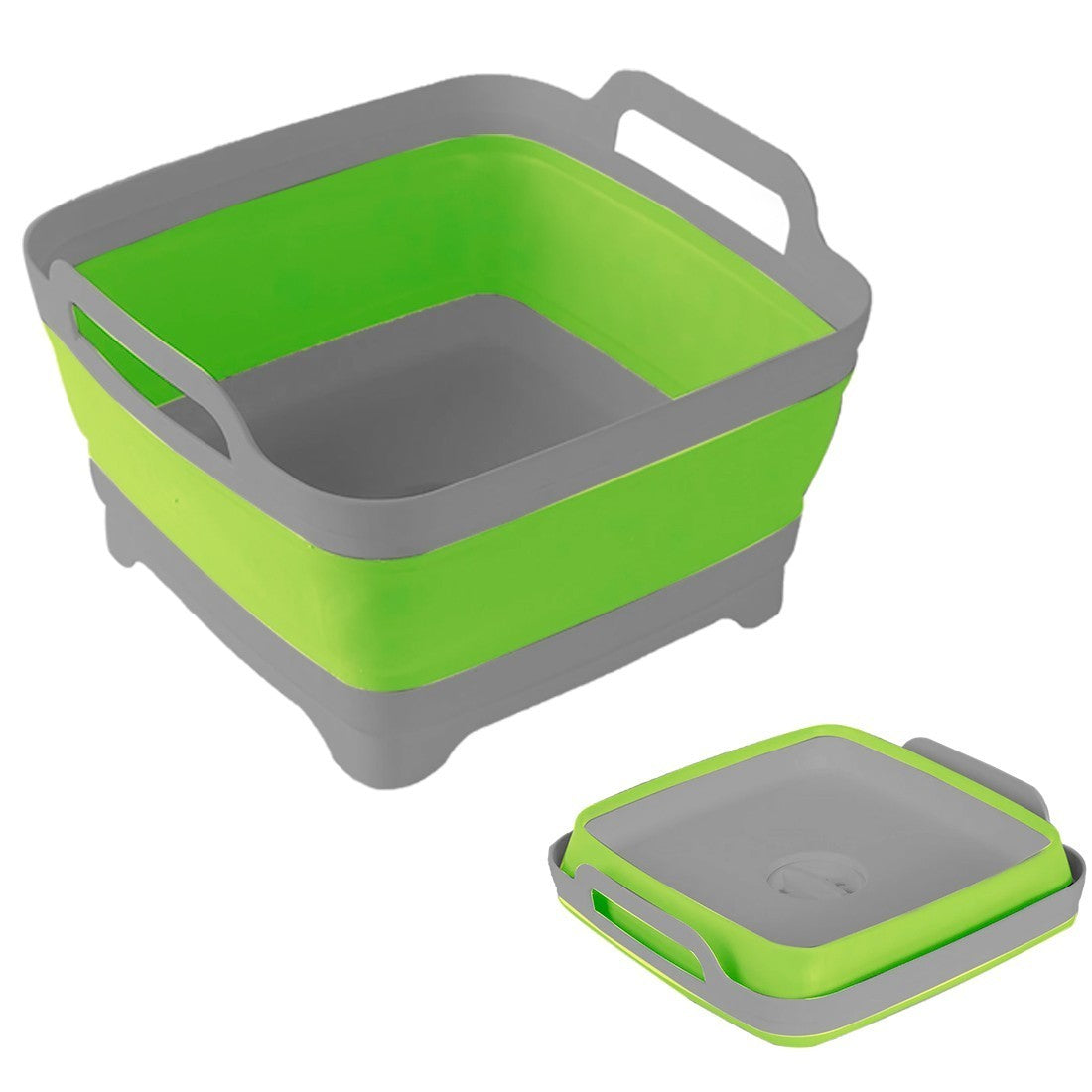 605806 Panier de lavage multifonction pliable en silicone avec bouchon vidange