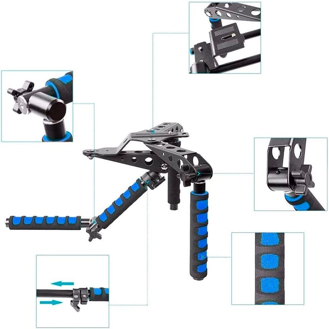 Stabilisateur de caméra professionnel pour caméra avec support d'épaule