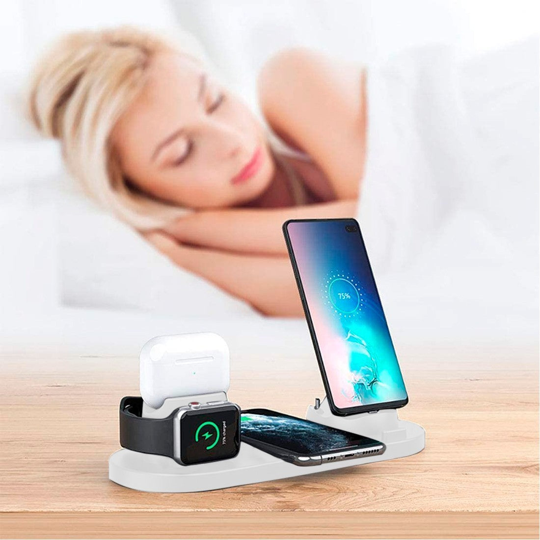 Chargeur sans fil 992047 Station de charge 6 en 1 pour smartphones