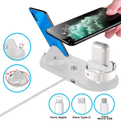 Chargeur sans fil 992047 Station de charge 6 en 1 pour smartphones