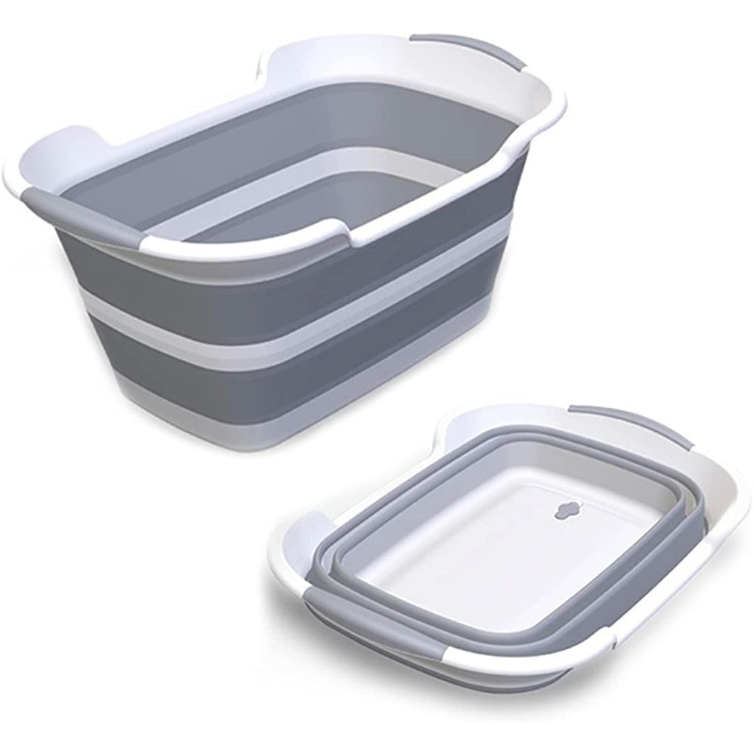 Panier à linge avec anses 605812 pliable silicone avec couvercle 27 litres