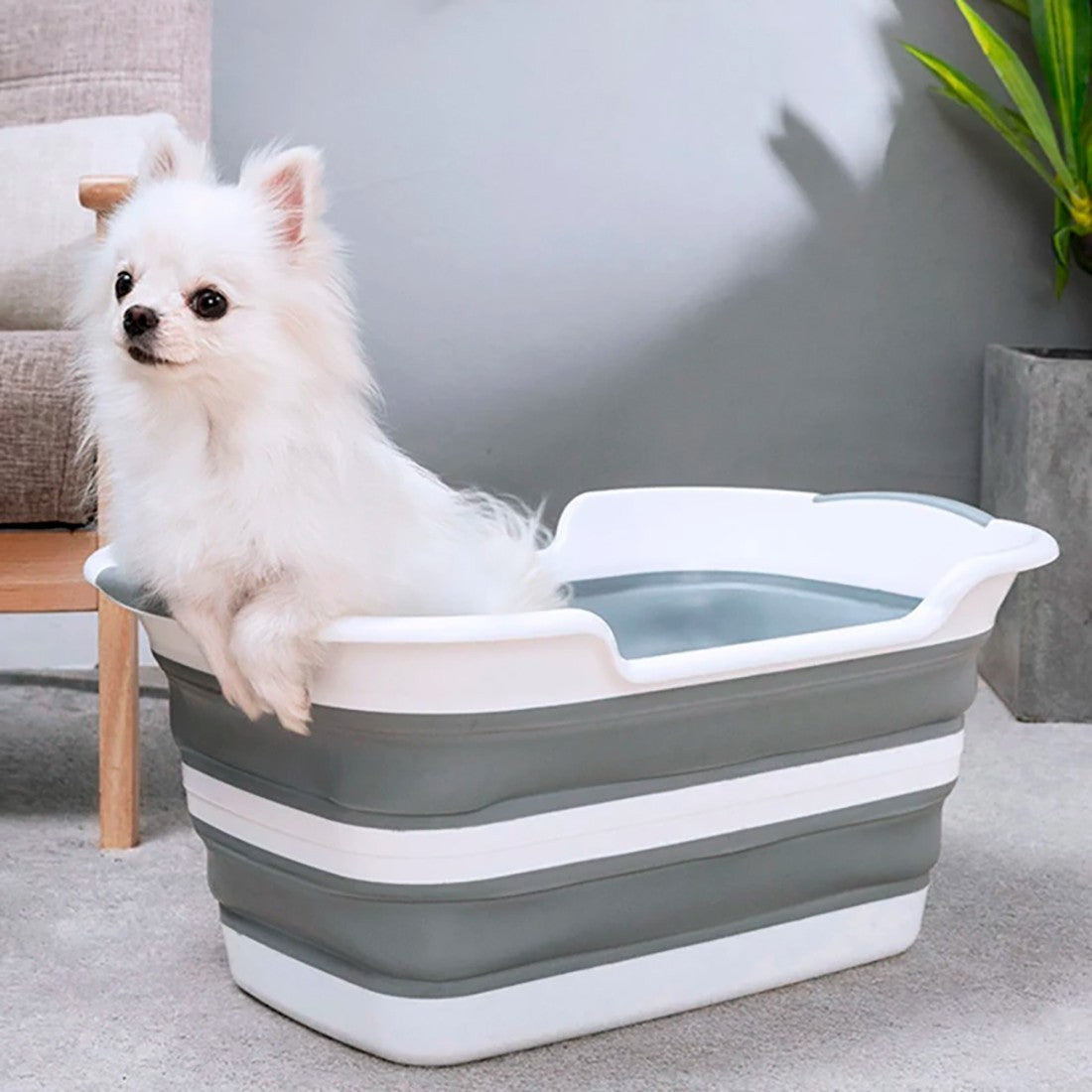 Panier à linge avec anses 605812 pliable silicone avec couvercle 27 litres