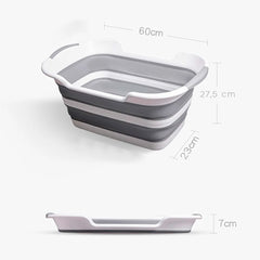 Panier à linge avec anses 605812 pliable silicone avec couvercle 27 litres