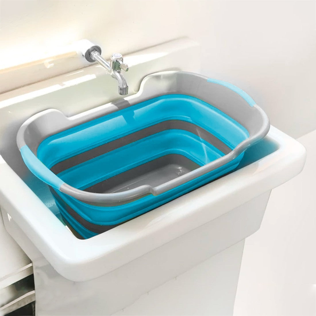 Panier à linge avec anses 605812 pliable silicone avec couvercle 27 litres