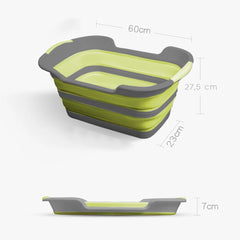 Panier à linge avec anses 605812 pliable silicone avec couvercle 27 litres