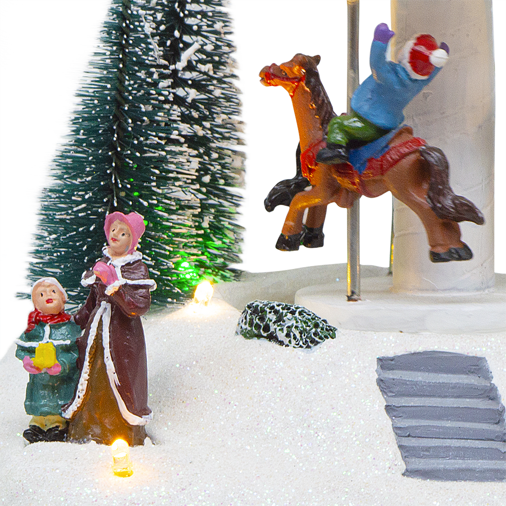 Carrousel 19x14x15cm 361068 Décoration avec Lumières, Musique et Mouvement