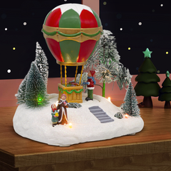 Montgolfière 19x14x19 cm 361067 Décoration avec Lumières, Musique et Mouvement