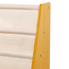 Étagère bibliothèque enfant Montessori 4 niveaux en bois et tissu