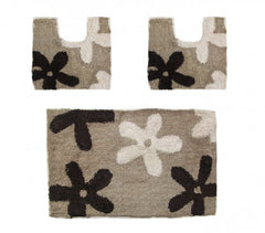 Ensemble de 3 pièces de tapis de bain avec motif floral - décoration et confort