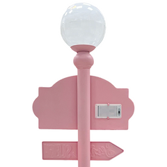 Plaque d'adresse Père Noël 436016 Candy Décoration Noël rose avec lumière 32x14