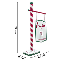 Panneau Père Noël rouge 45x15x77cm 436003 Décoration de Noël Père Noël