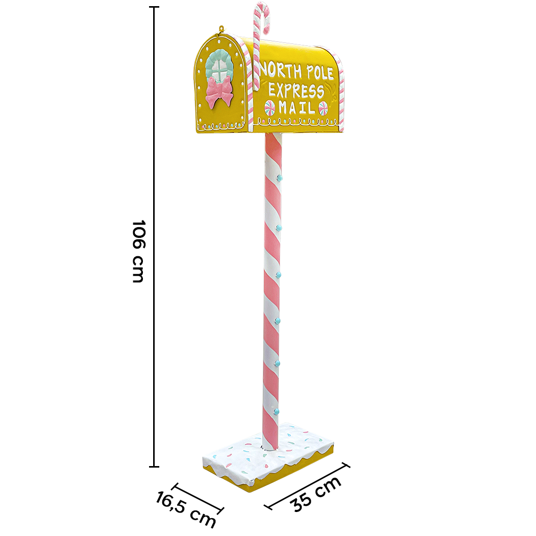 Boîte aux lettres Père Noël 106H cm Candy Gold 436001 Décoration de Noël