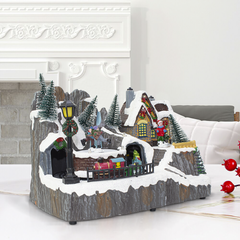 Village de Noël 23x15x18cm 361074 Décoration avec Lumières, Musique et Mouvement