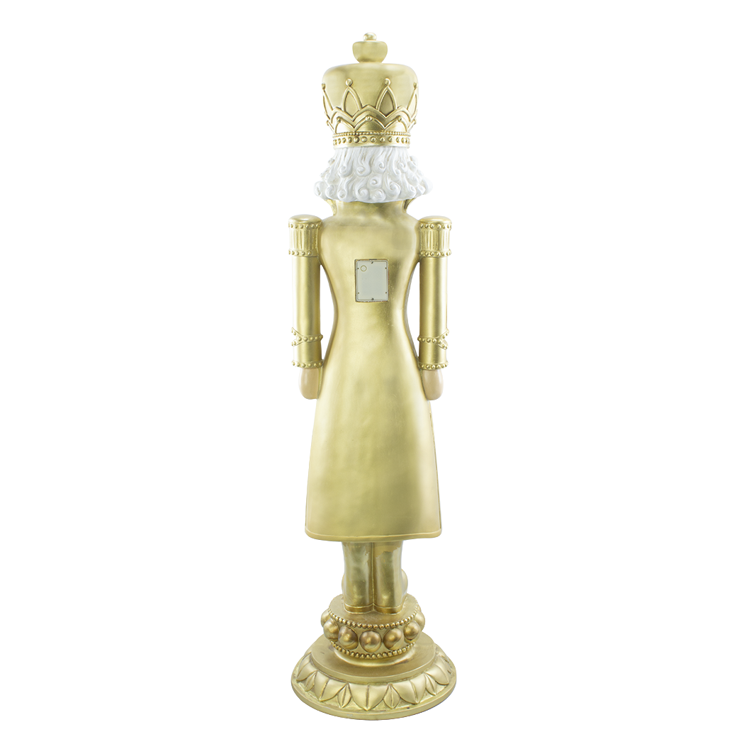 Soldat Casse-Noisette de Noël Blanc & Or H117cm 436025 Polyrésine avec lumière