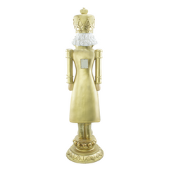 Soldat Casse-Noisette de Noël Blanc & Or H117cm 436025 Polyrésine avec lumière