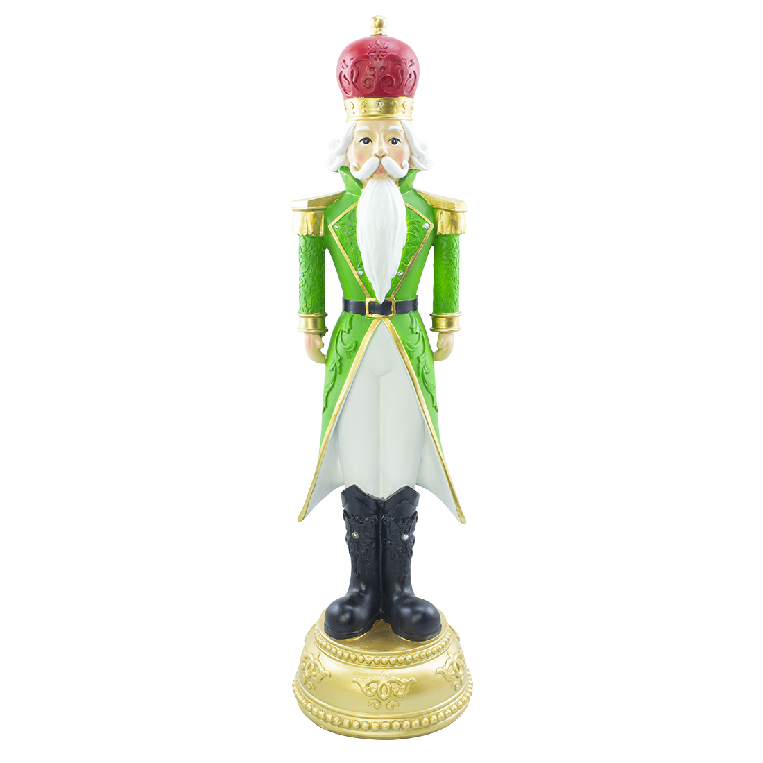 Casse-noisette de Noël soldat vert H71cm 436024 polyrésine avec mini lumières