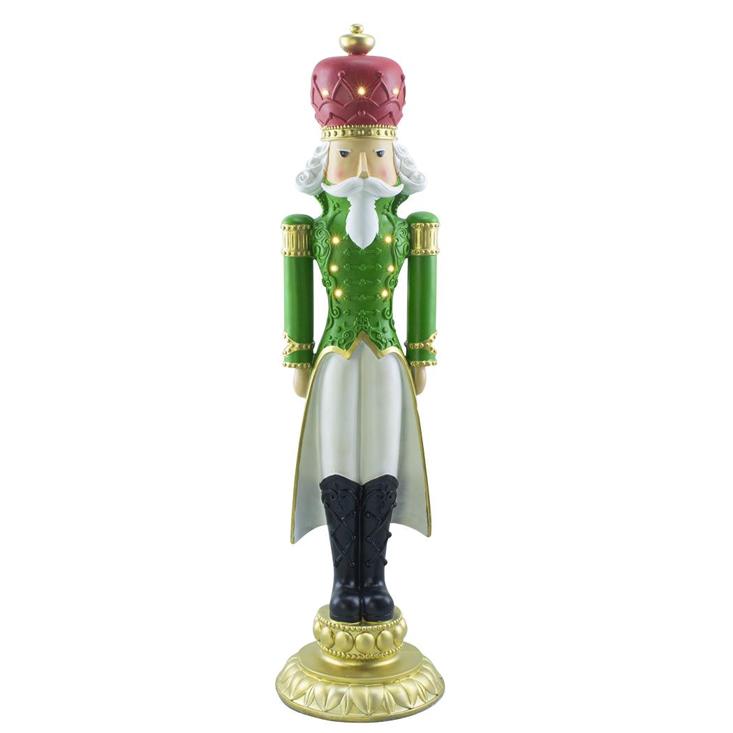 Soldat Casse-Noisette de Noël Vert H91cm 436020 Polyrésine avec mini lumières