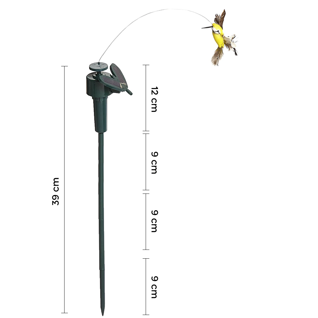 Colibri électrique avec décoration d'ornement cour de jardin de panneau solaire