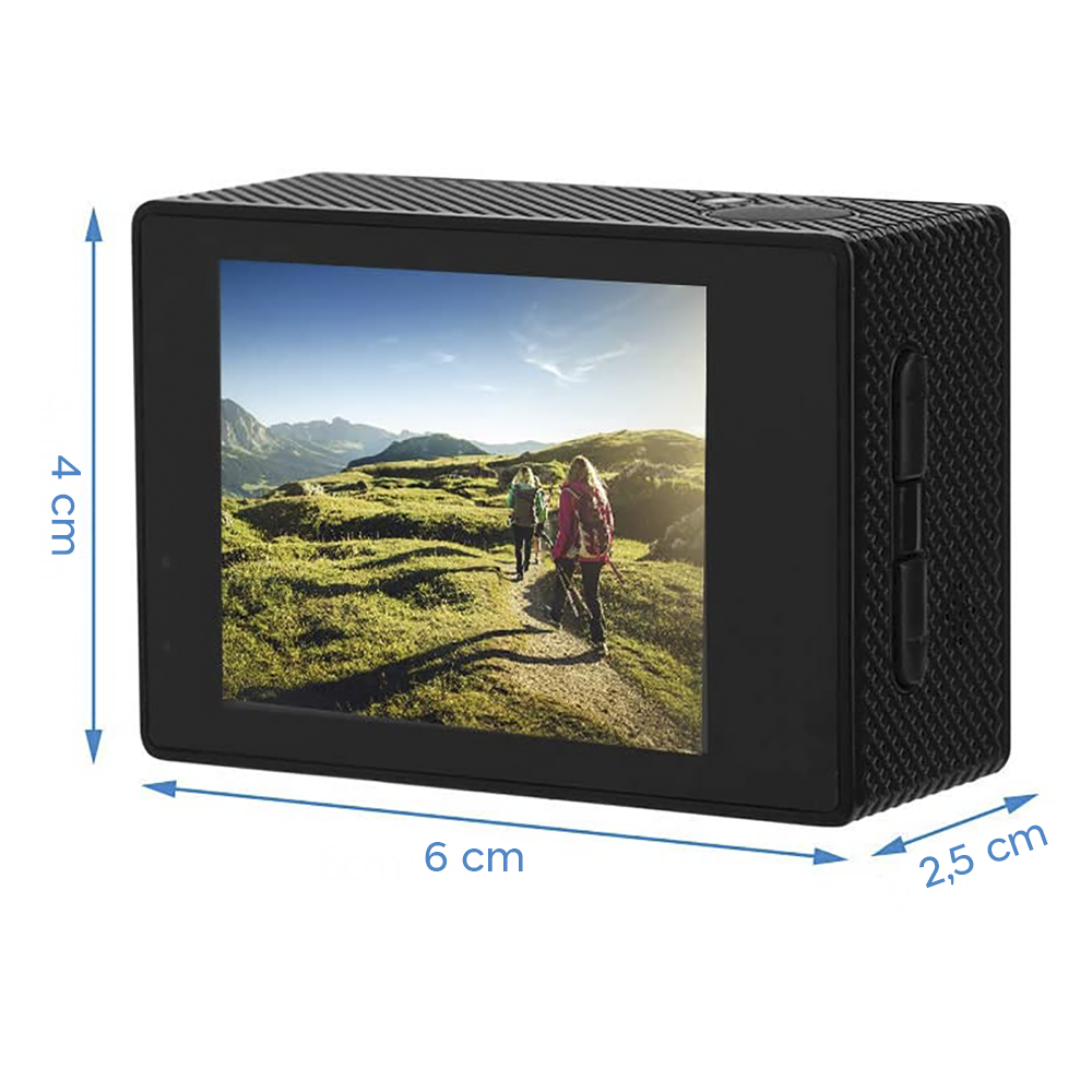 Action cam Full HD 1080P caméra de sport sous-marine jusqu'à 30 mt avec Kit