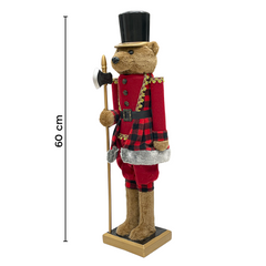Casse-Noisette ours 392052 soldat rouge avec hache 60H cm Décoration de Noël