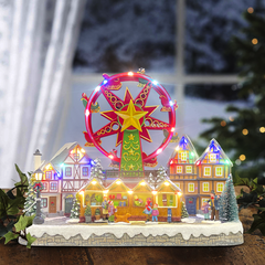 Ville avec grande roue 40x21x31cm 367008 Décoration avec Lumières Sons Mouvement