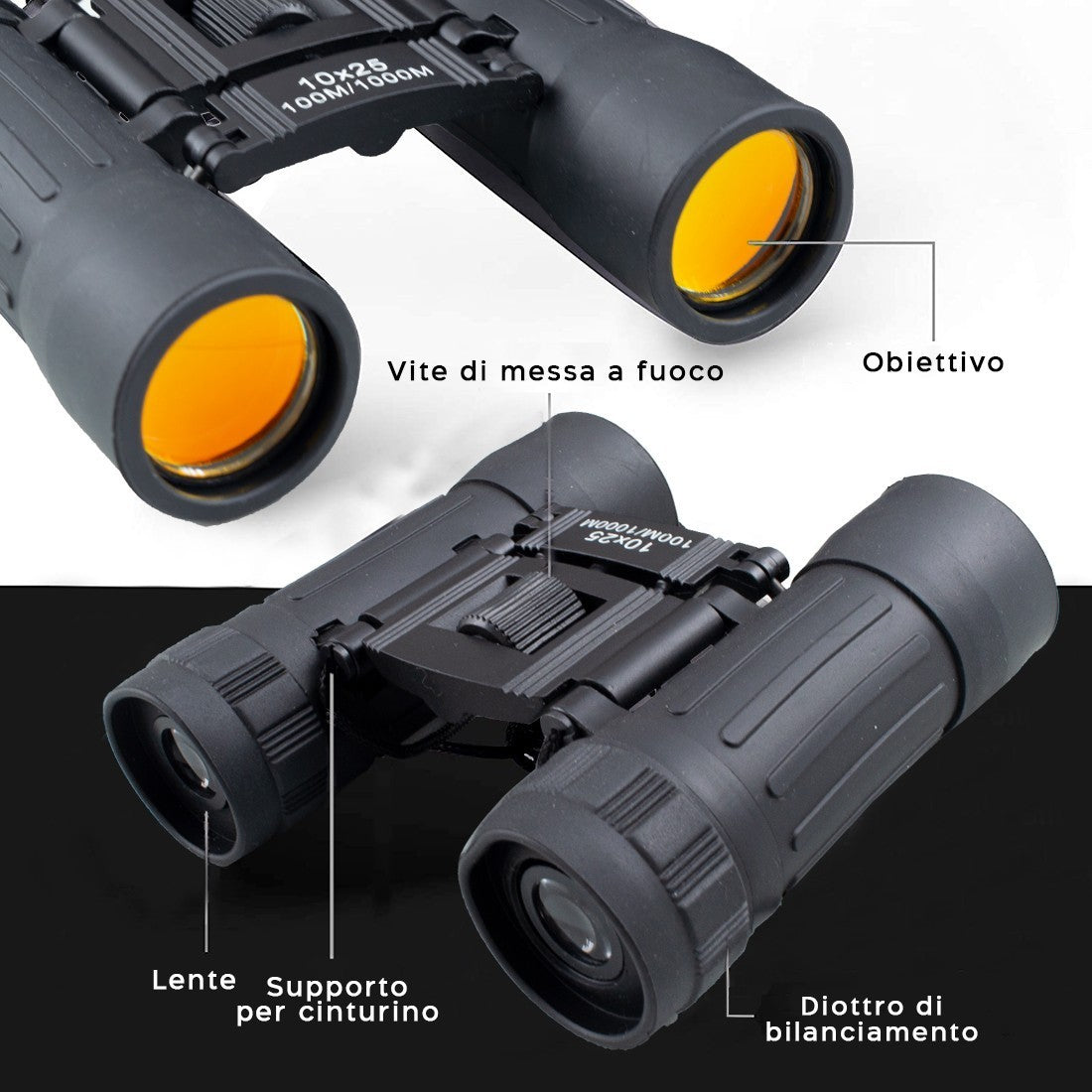 Jumelles professionnelles compactes 10x25 30012 mini jumelles pliantes
