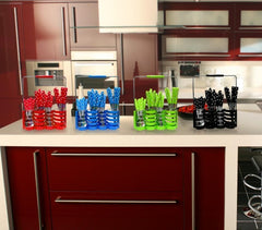 Set de 24 couverts de cuisine en acier inoxydable + support 99366 -