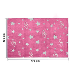 Couverture magique en flanelle douce pour enfants étoiles roses fluorescentes