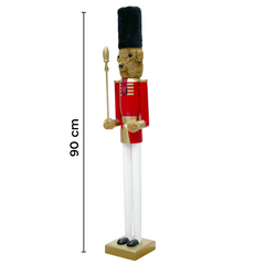 Casse-Noisette Ours 90H cm 433008 Décorations de Noël Soldat Rouge