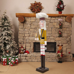Casse-Noisette Soldat Chef 90cm 433046 Décorations de Noël avec maison