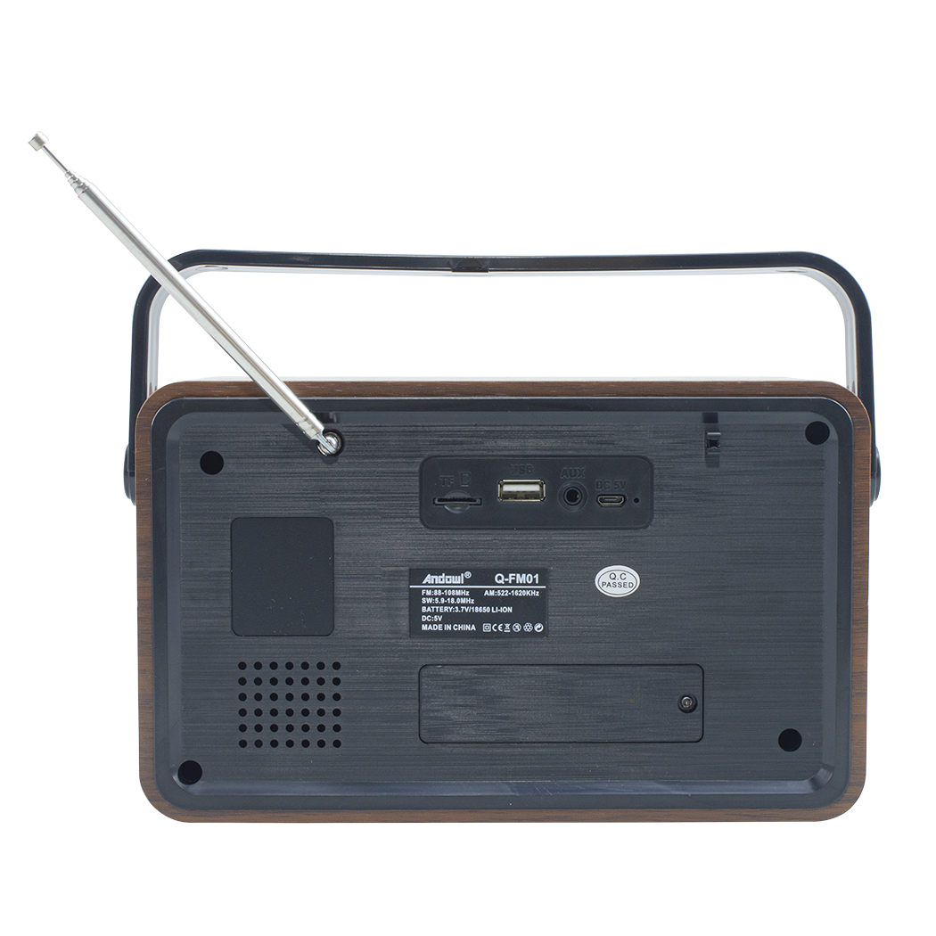 Radio FM rétro sans fil Q-FM01 haut-parleur portable MP3 Bluetooth USB AUX TF