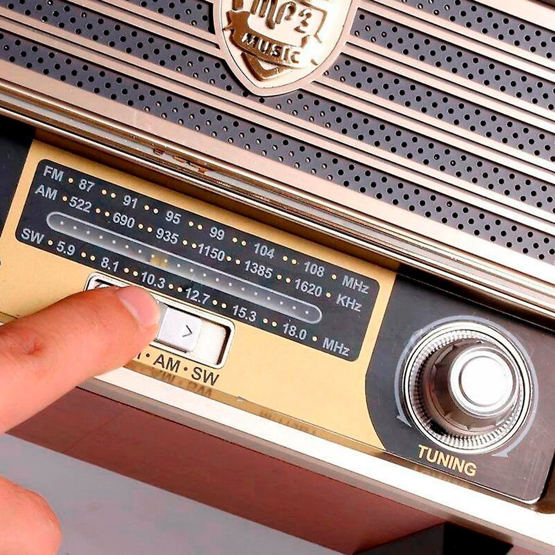 Q-YX2022 Télécommande radio rétro sans fil MP3 Carte TF portable USB AUX