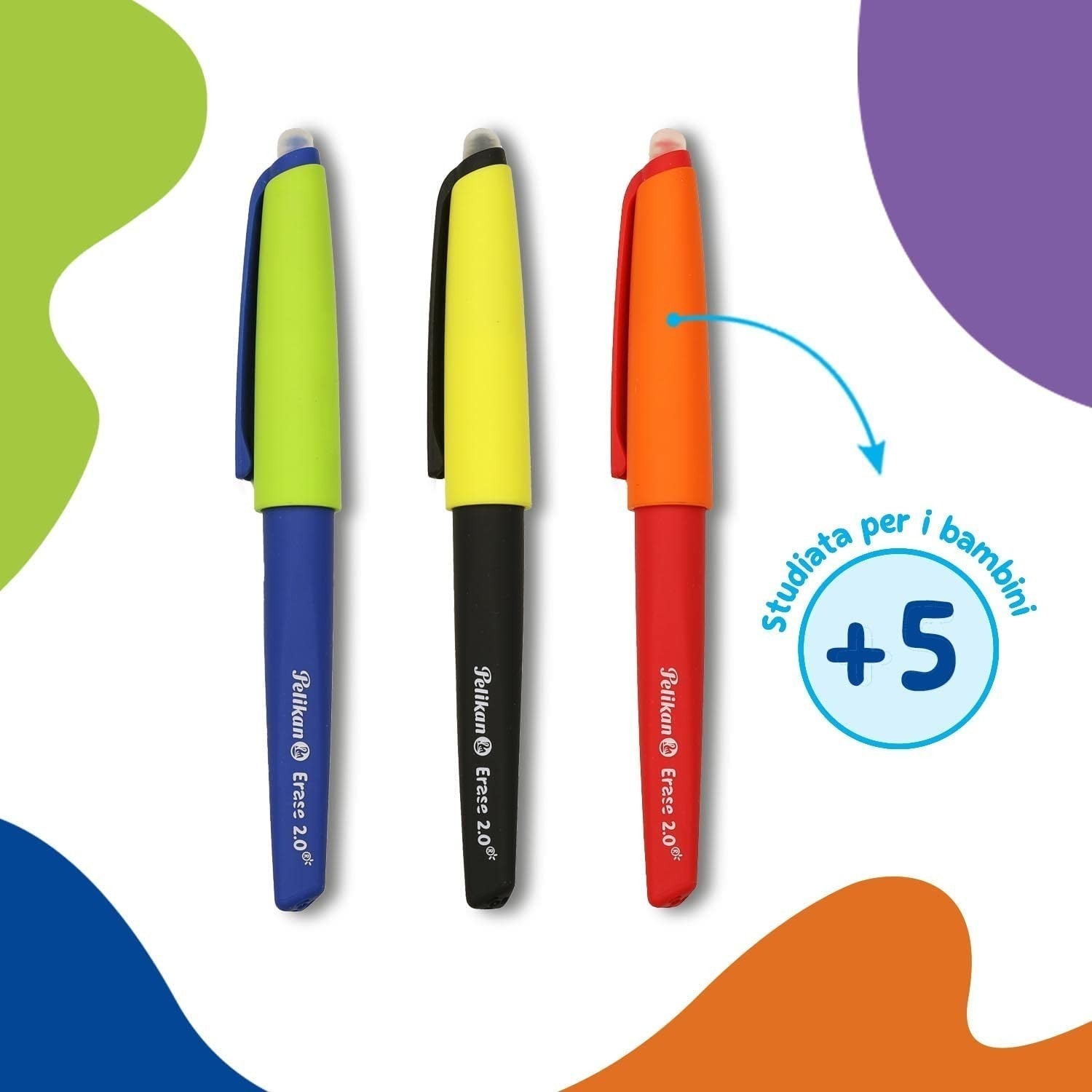 Pack 12pcs stylo effaçable 2.0 PELIKAN Roller Ergonomique Rechargeable