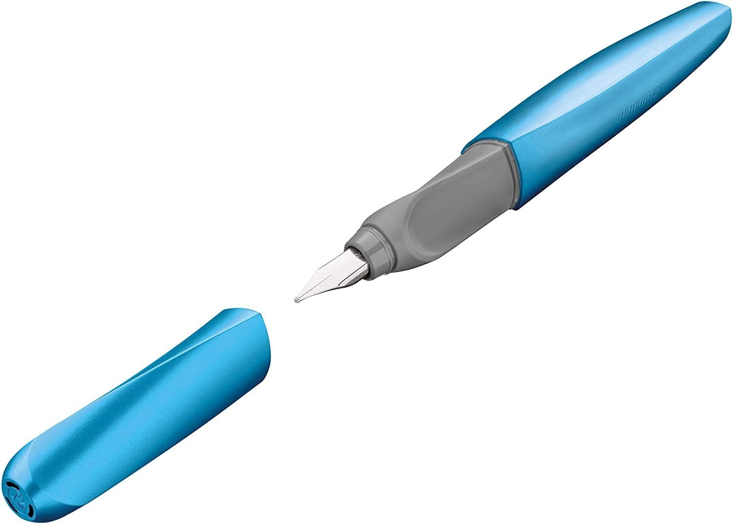 Stylo plume Pelikan Twistx Frosted manche ergonomique encre bleue