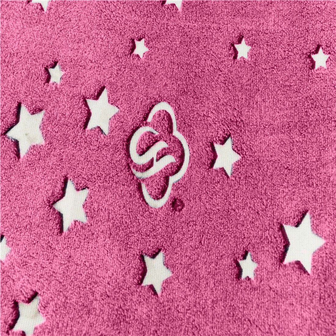 Couverture en flanelle douce magique pour enfants étoiles fluorescentes roses
