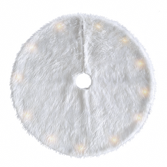 Base Cover Sapin de Noël en peluche tapis blanc 85cm avec mini lumières LED