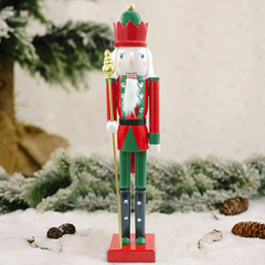 Casse-Noisette en Bois Soldat 50H 433032 Décorations de Noël Rouge et Vert