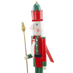 Casse-Noisette en bois Soldat 90H 433033 Décorations de Noël rouge avec sceptre