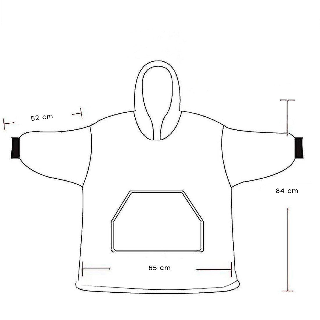 Manteau polaire oversize BLEU fluo avec capuche et poche