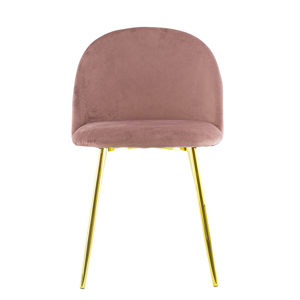 Chaise de salon SHELBY 50x45x80H cm fauteuil vintage en velours et pieds dorés